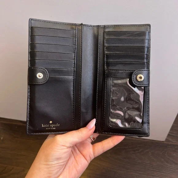 Kate Spade Black Textured Leather Card Holder - Picture 4 of 5